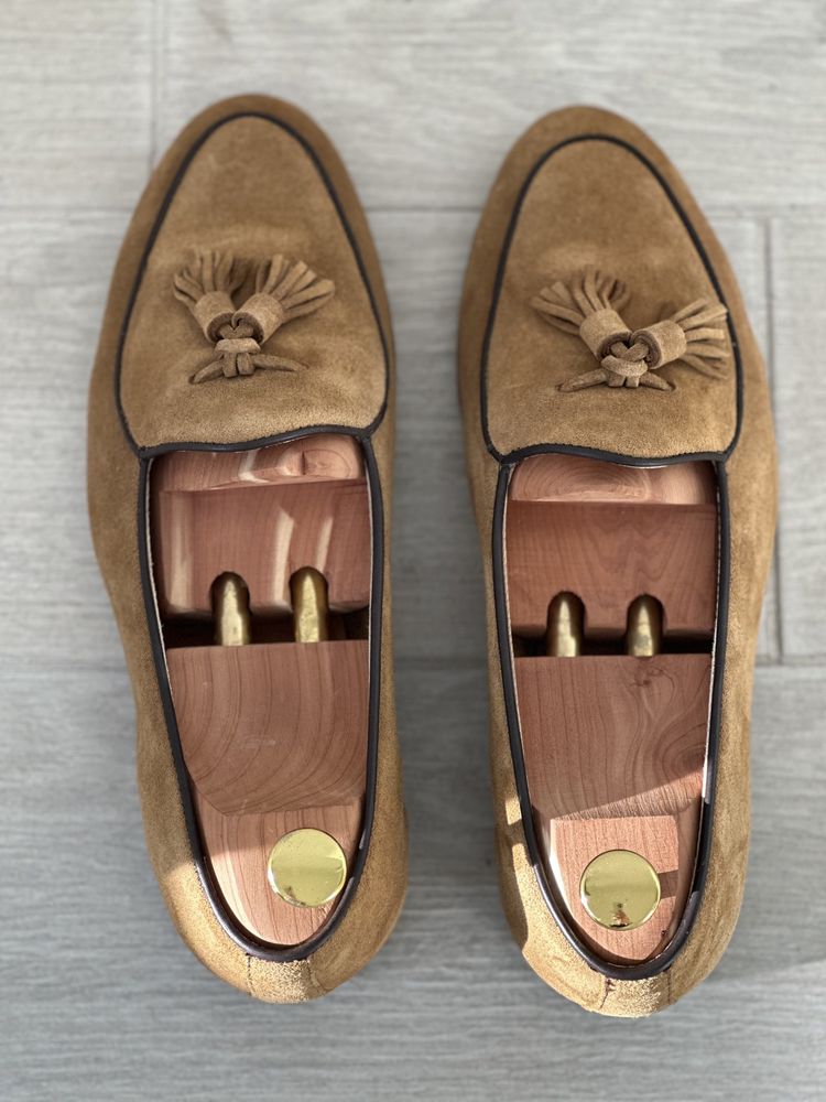 Мужские замшевые коричневые туфли лоферы loafers Berwick 1707 UK9 EU43