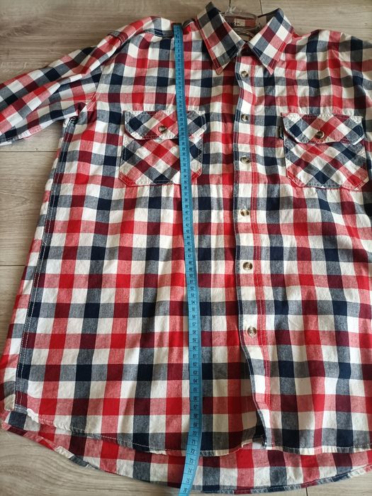 Koszula męska w kratę (rozmiar L)