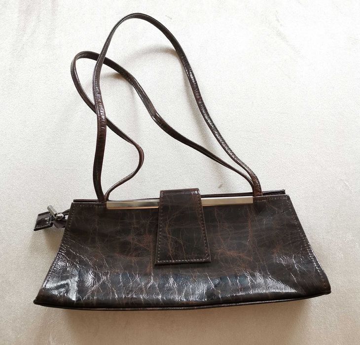 torebka damska ze skóry ekologicznej brąz