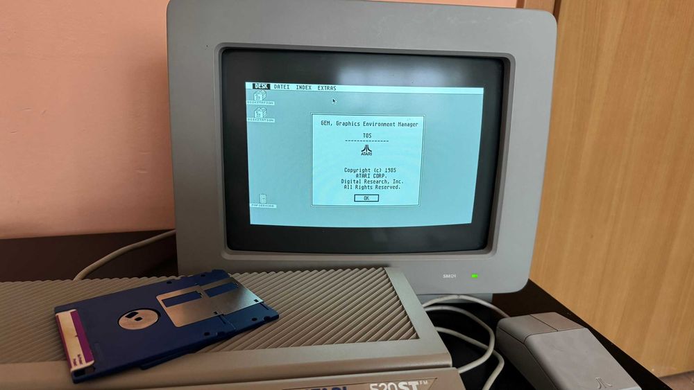 Zestaw Atari 520 STFM, Monitor SM124, mysz, 100% Sprawny, zadbany