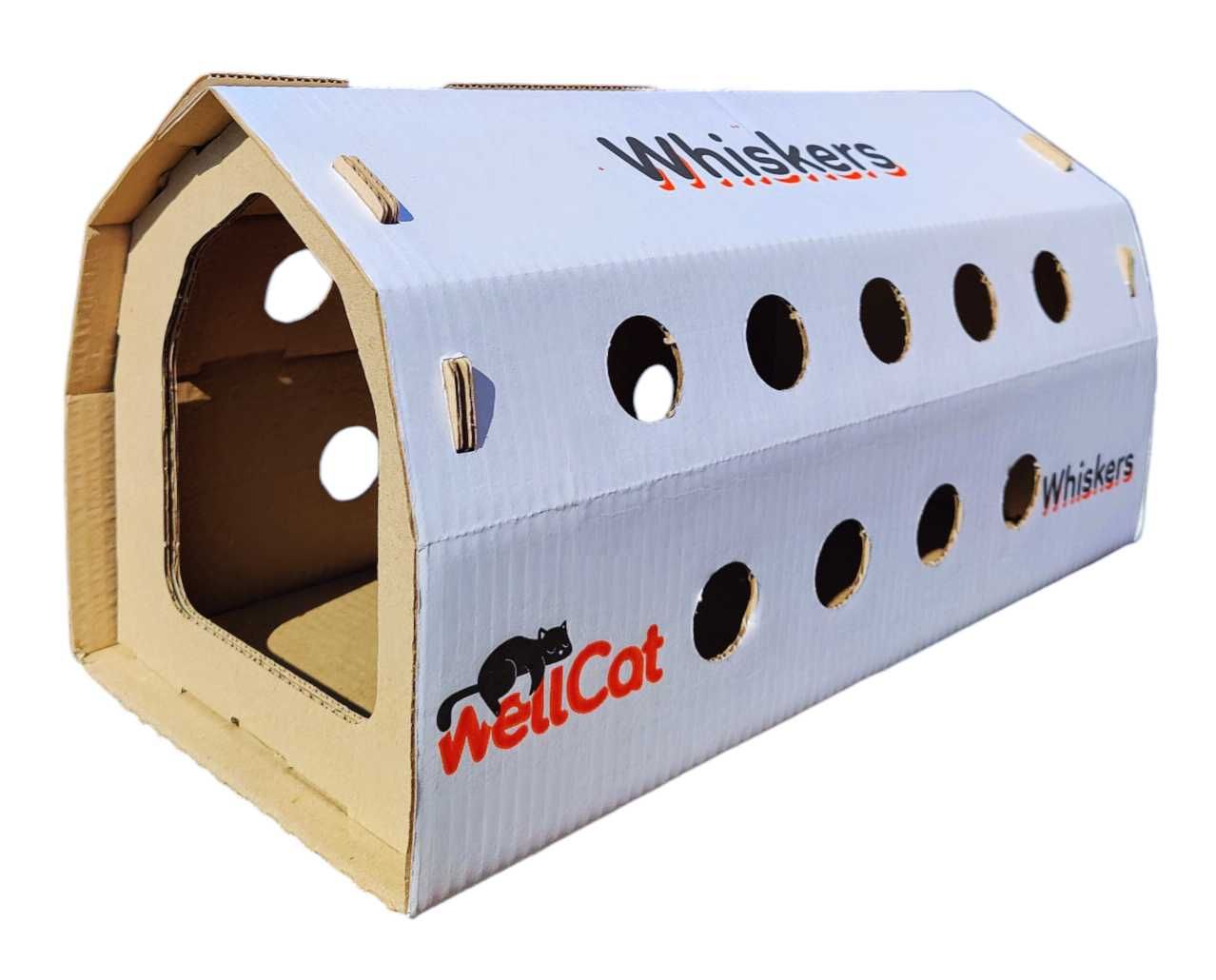 Картонна лежанка кігтеточка WellCat Mini когтеточка дралка + будиночок