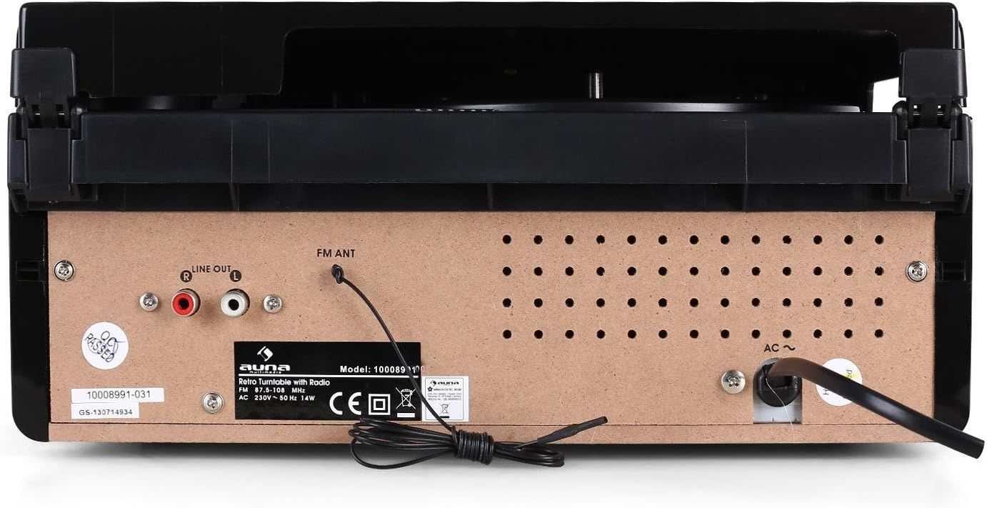 Gramofon RETRO Auna MG-TT-82B Powrót do LAT 50-tych ! RADIO -Czarny