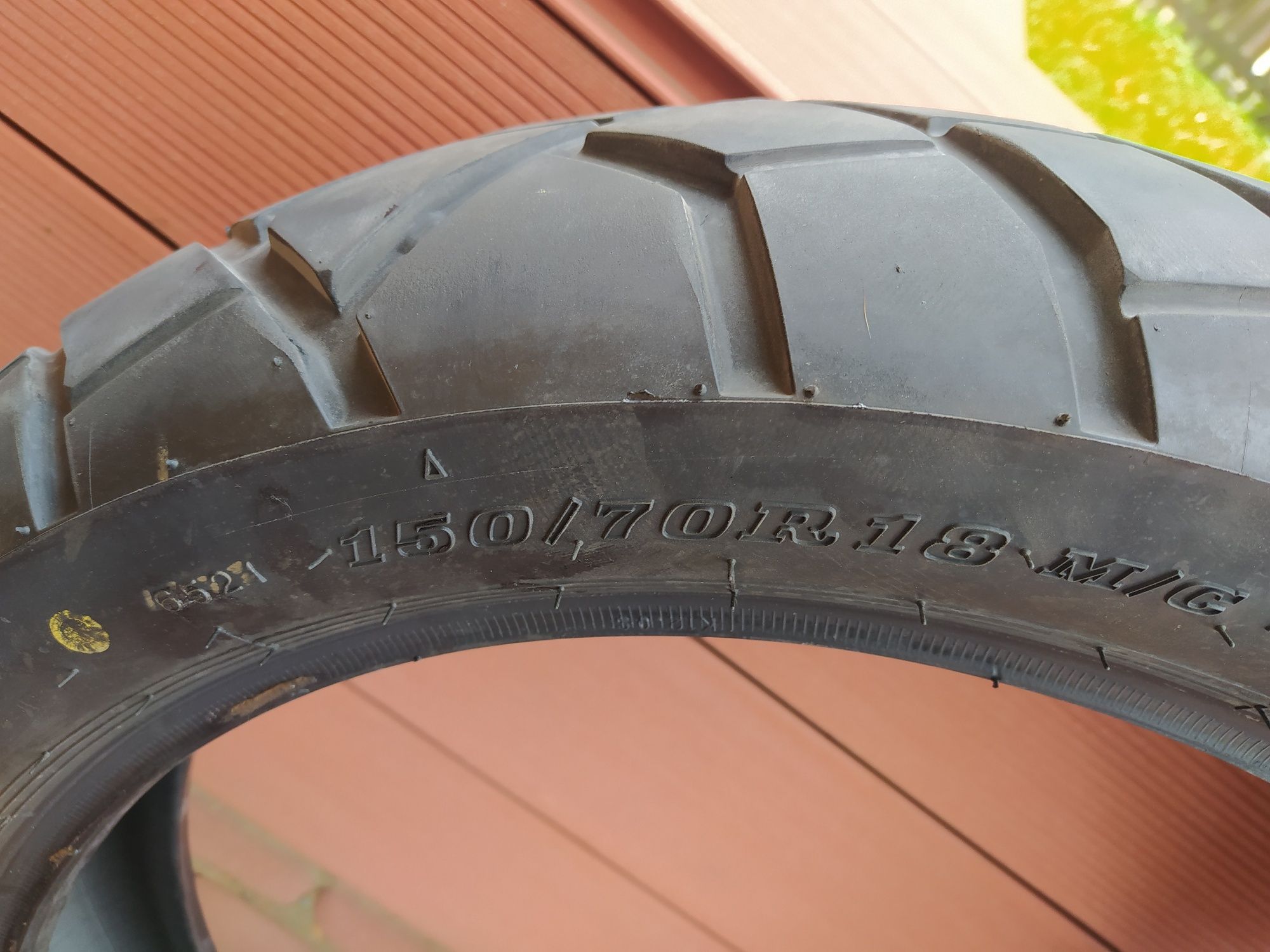 Opony motocyklowe Dunlop z  hondy transalp. 150/90R18 90/90R21