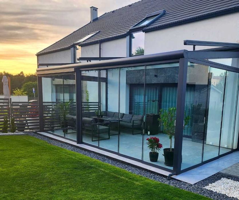 Ogród zimowy Almos-2 406x350 Zabudowa tarasu Cena z Montażem