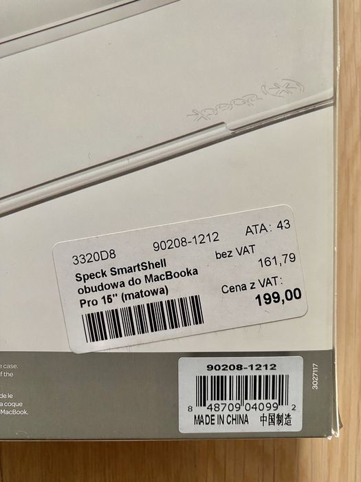 Nieużywane etui Speck na laptopa Macbook pro 15 SmartShell