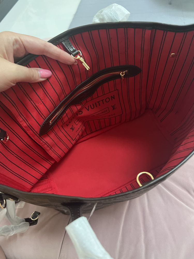 Louis Vuitton Neverfull Damier Ebene Canvas MM torba shopperka