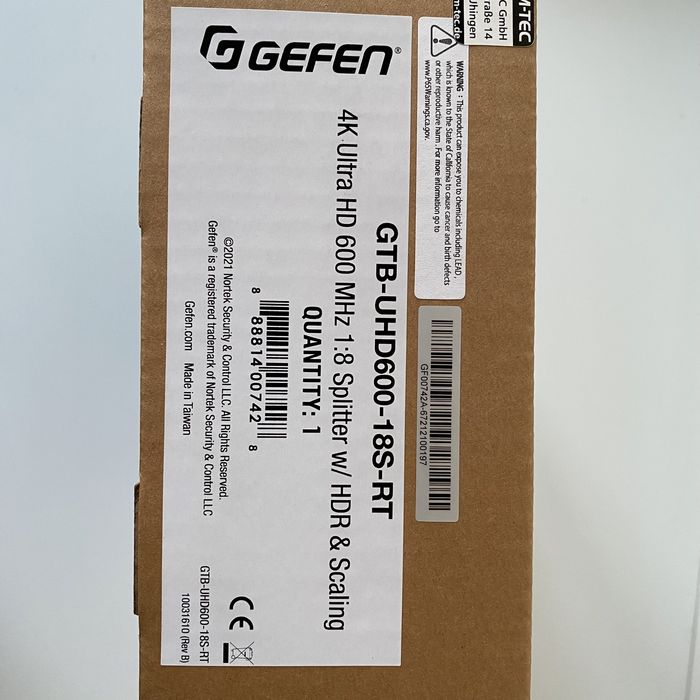 Splitter 1x8 HDMI Gefen GTB-UHD600-18S-RT 4K, HDR, skalowanie – NOWY