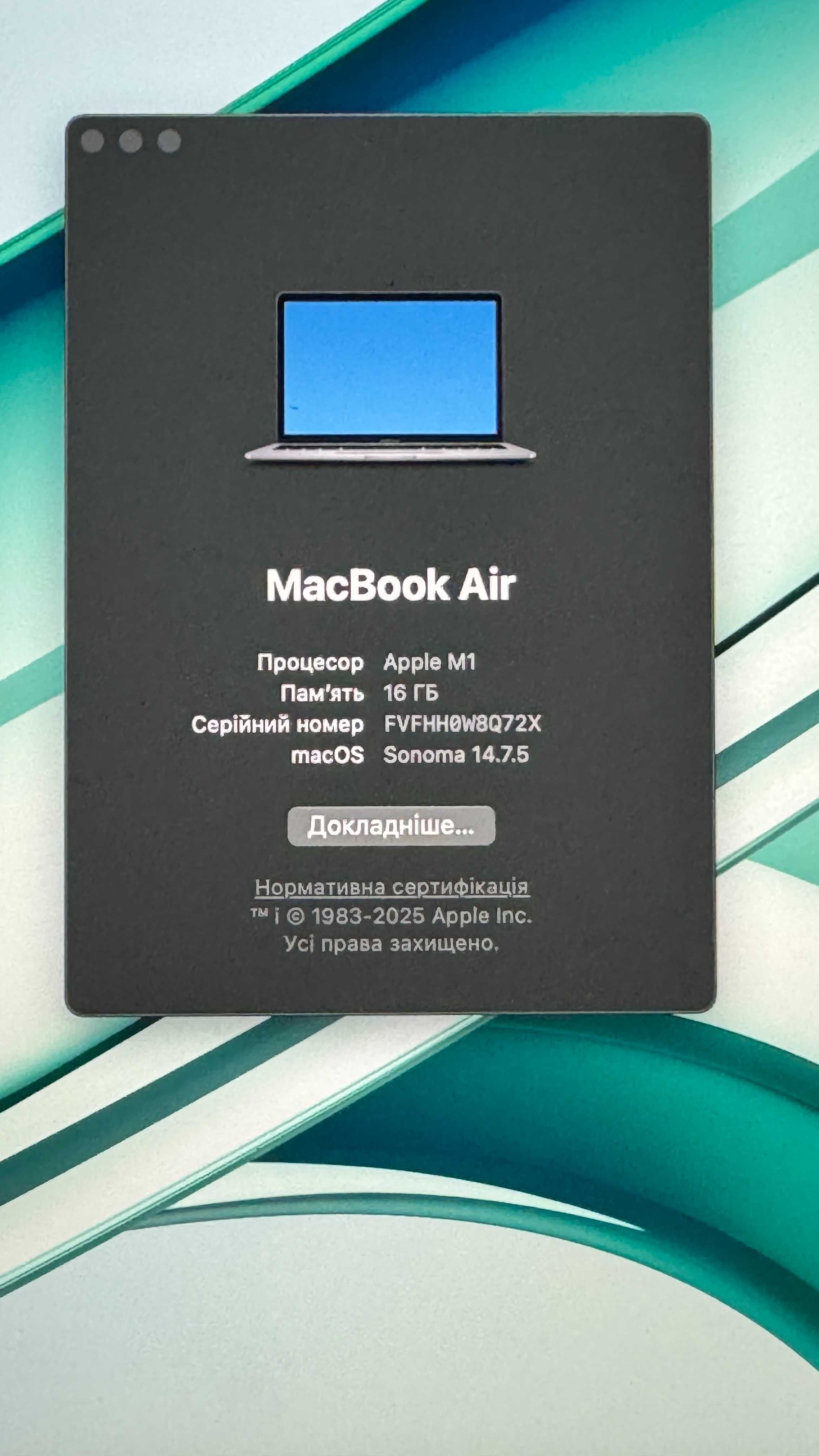  MacBook Air 13 2020 m1 16GB RAM 1TB SSD Space Gray АКБ 100%