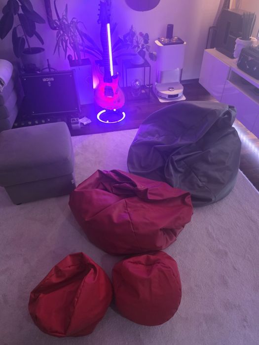 Pufy sako - duza, mala i dwa podnozki