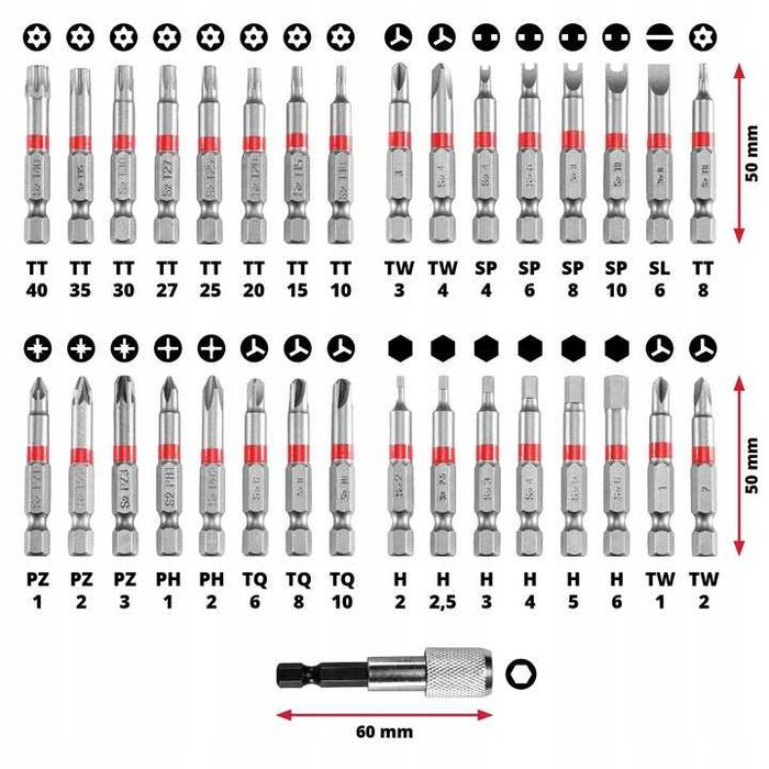 Zestaw bitów M-CASE 50 mm - 33 szt. Einhell 118903