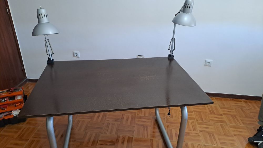 Secretária/ estirador de desenho em madeira