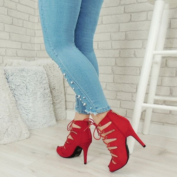 nowe czerwone sandały szpilki 36