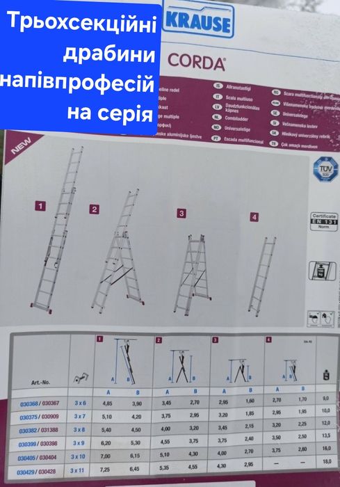 Леса,вишки,драбини ,Мобі та Міні Virastar, Svelt,Krause
