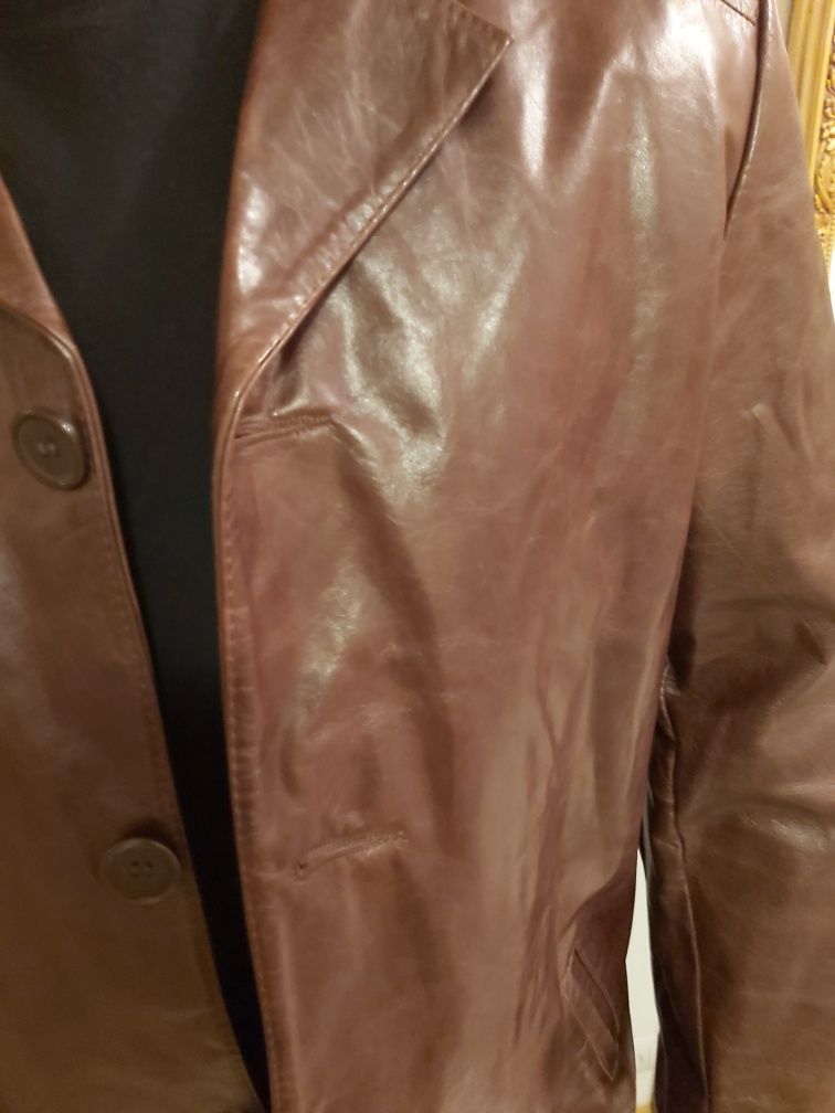 Płaszcz skórzany męski Balak L/XL