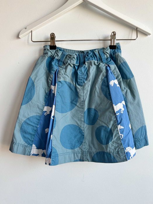 Molo spódnica dziewczęca niebieska we wzory konie bawełniana scandi