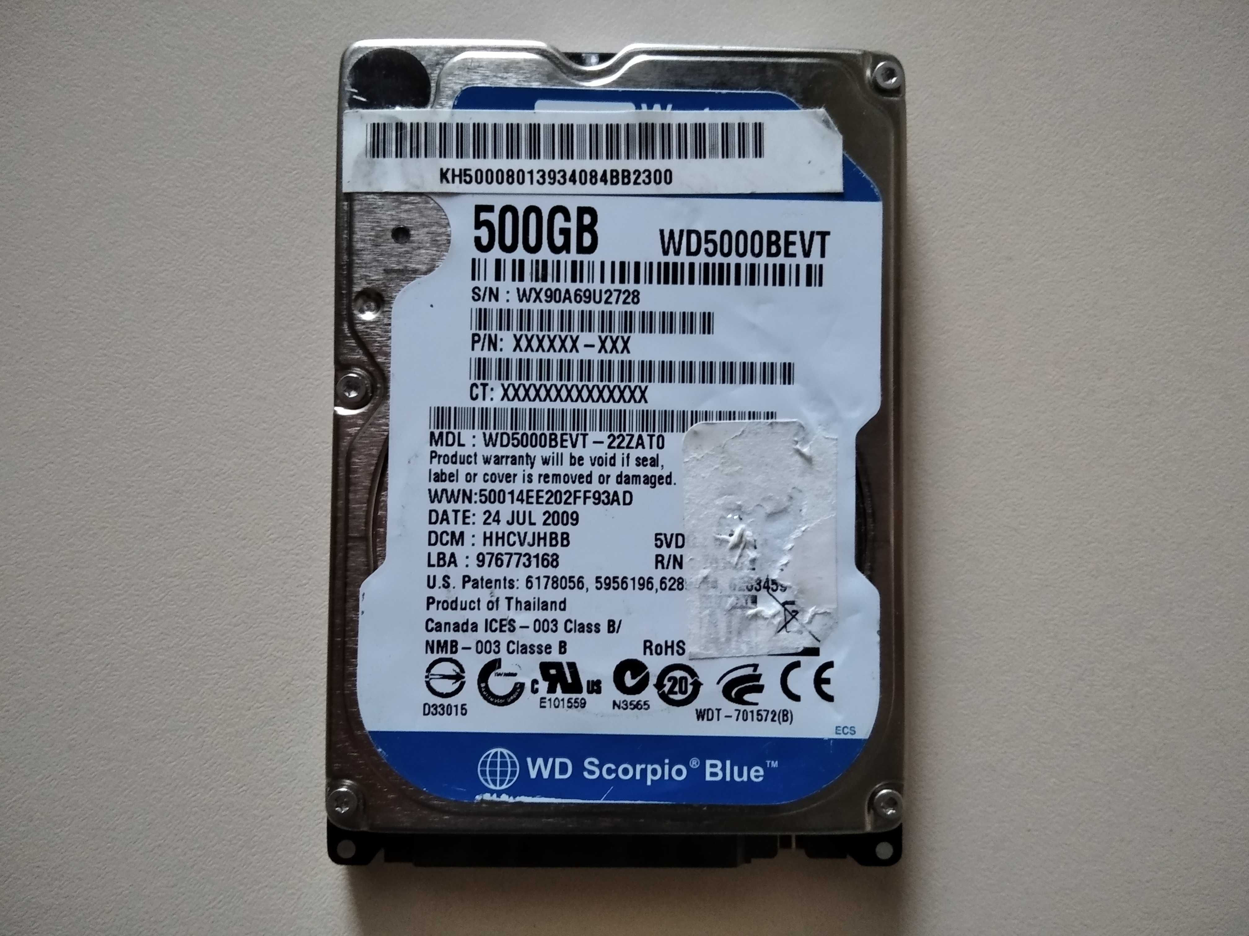 Жорсткий диск 2.5'' 500 гб для ноутбука, HDD, винчестер, жесткий диск
