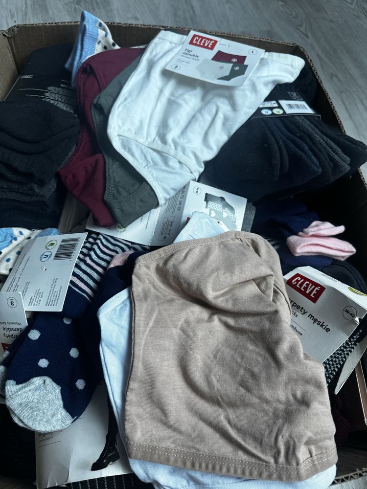 Box karton biedronka nowa bielizna majtki skapety damskie męskie