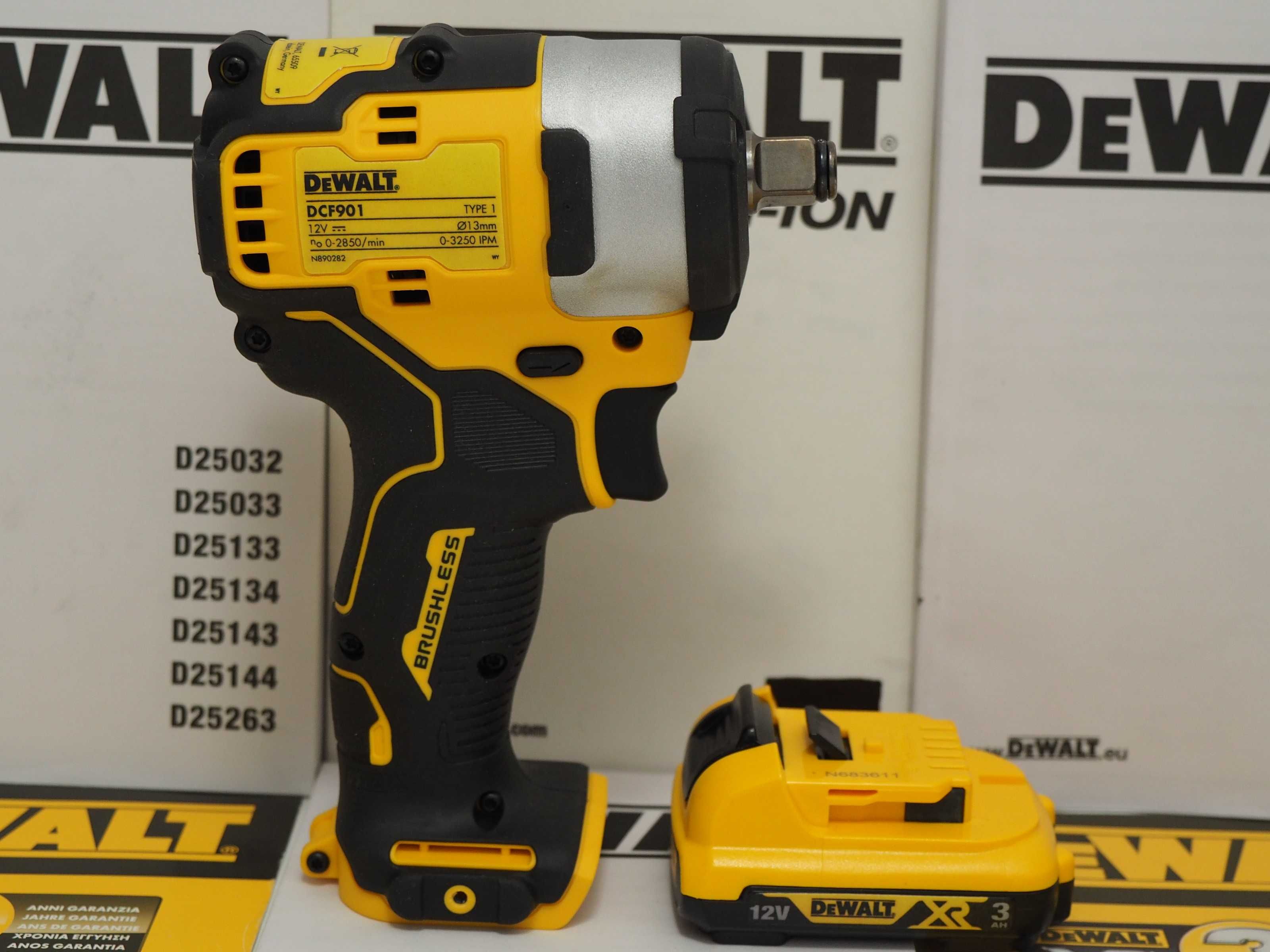 Zestaw DEWALT DCF 901 klucz udarowy+bateria 12v 3Ah moc 340Nm 1/2''