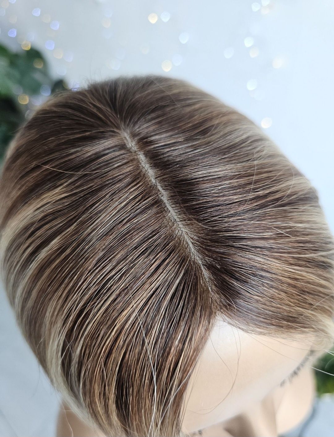 Topper z włosów naturalnych Rita imitacja skóry blond brąz