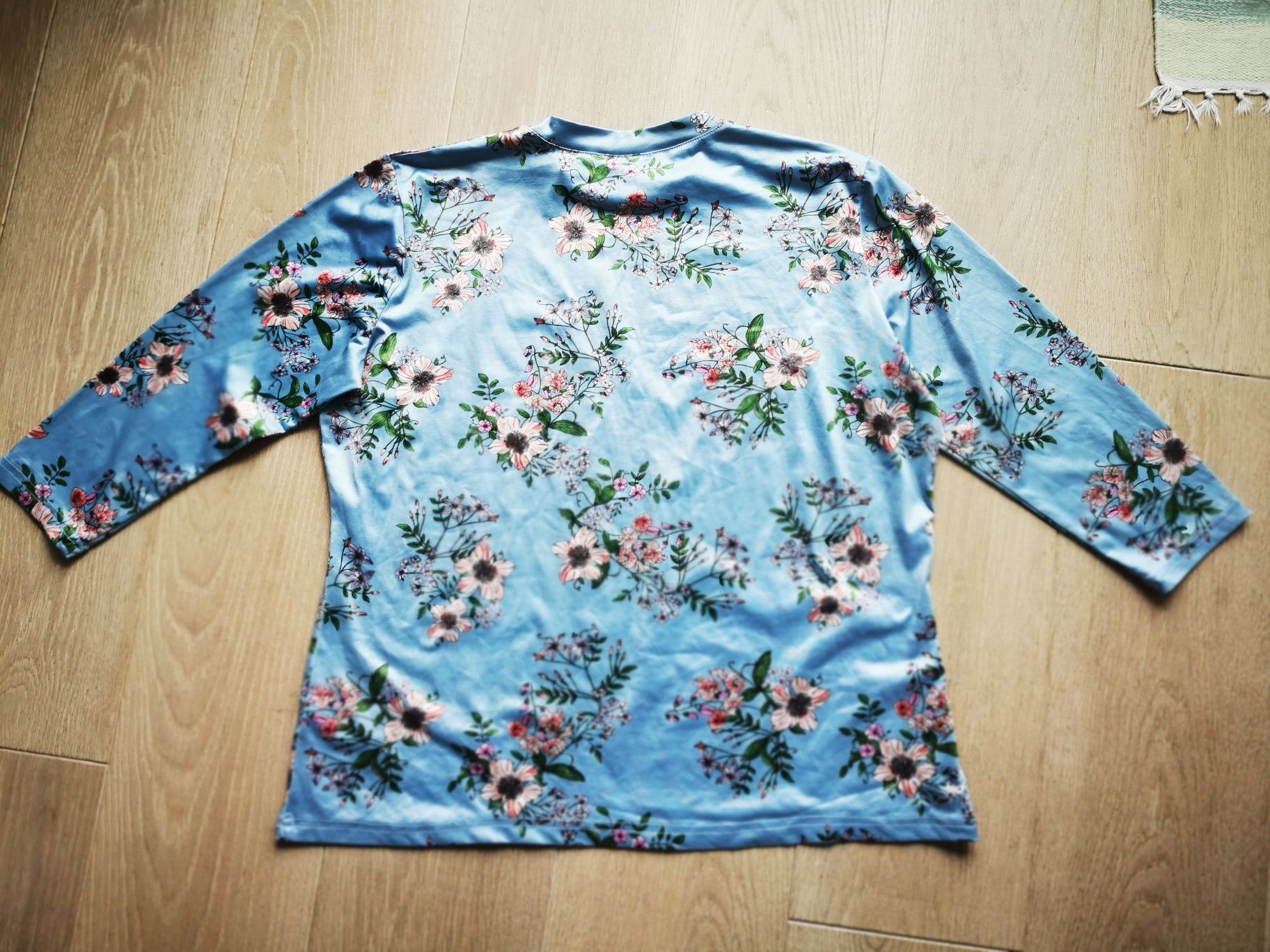 Bluzka retro w kwiaty PRL r. L - XL