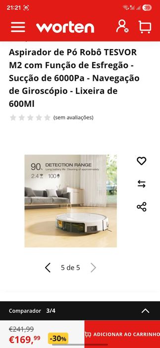 ASPIRADOR ROBÔ - Novo em Folha