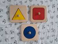 Puzzle Montessori - koło, kwadrat, trójkąt