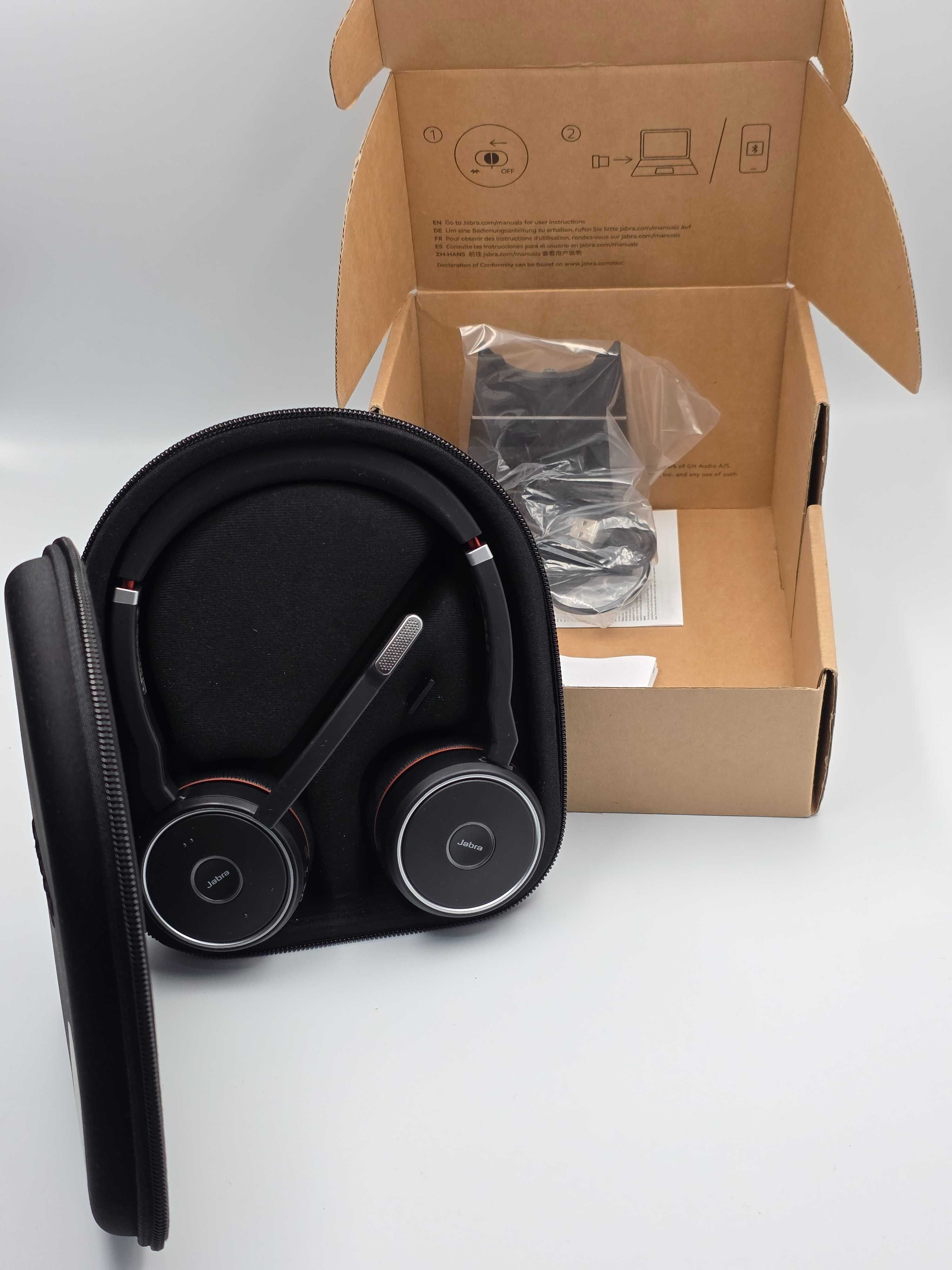 Słuchawki Jabra Evolve 75 SE + stacja ładująca + adapter - WYSYŁKA