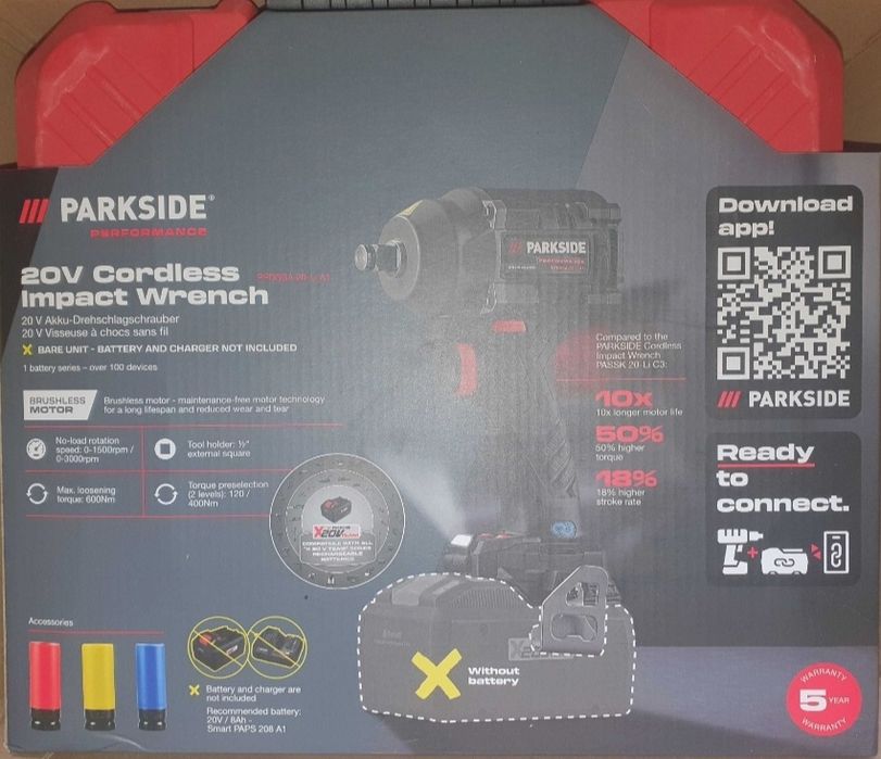 NOWOŚĆ!  Klucz udarowy PARKSIDE PERFORMANCE 600nm NOWY! 5lat gwar!