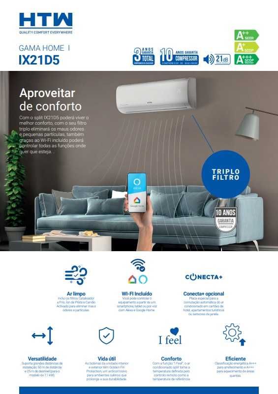 Ar Condicionado HTW IX21D5 9000 BTU com WI-FI
