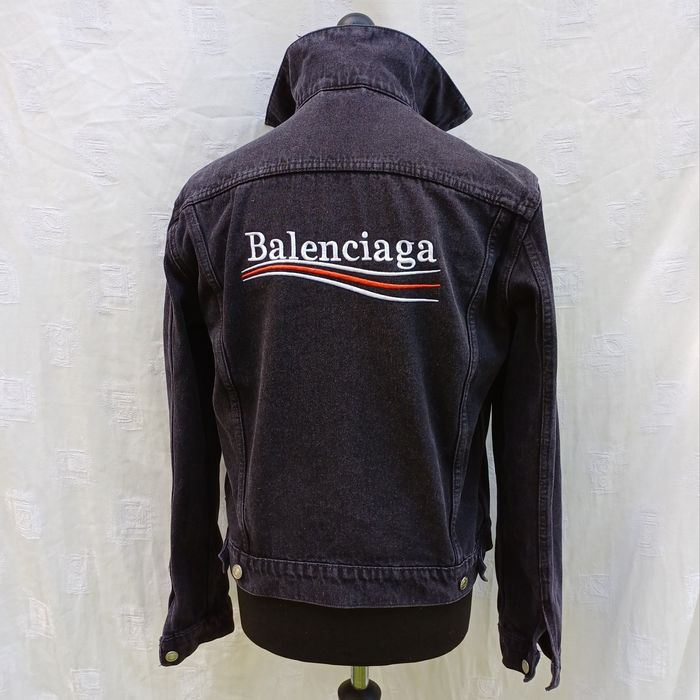 Balenciaga * katana męska jeansowa kurtka rozpinana czarna L