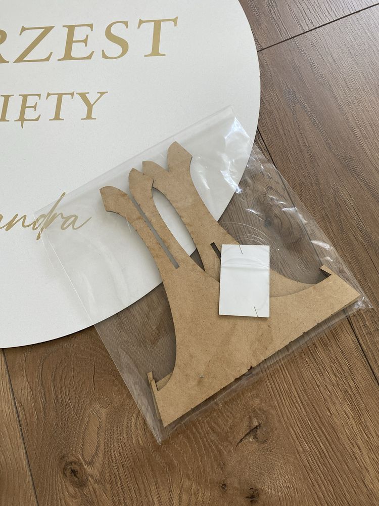 Tablica srednica 50cm • napis Chrzest Święty Aleksandra