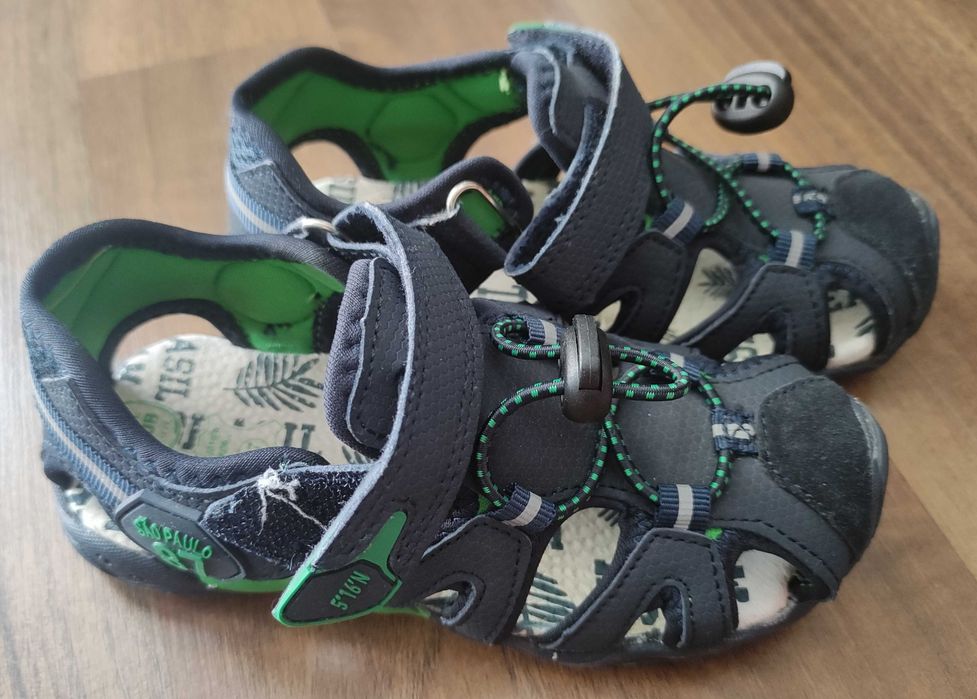 Buty chłopięce, sandały COOL CLUB Smyk rozmiar 27 nowe, granat-zieleń.