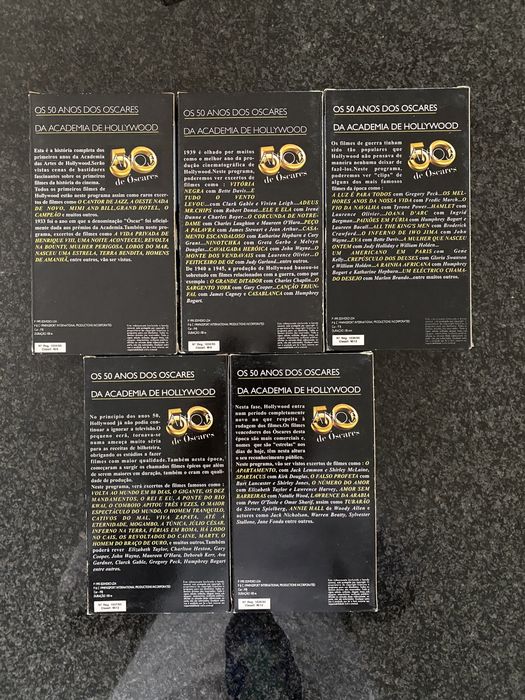 Coleção completa 5 cassetes VHS 50 Anos de Óscares
