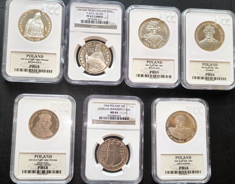 Zestaw 14 monet, piekne okazy Grading, sredniowiecze, PRL,