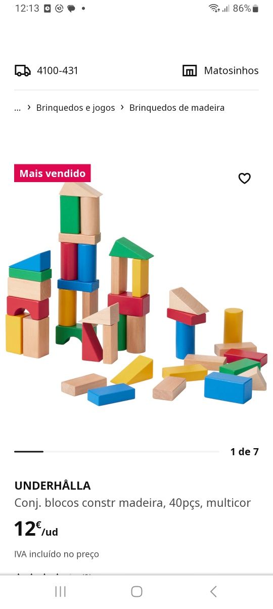 Brinquedos de madeira IKEA (preço ambos)