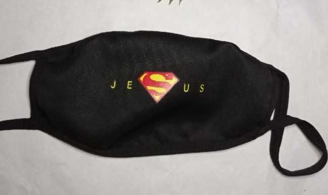 Защитная многоразовая маска с принтом Jesus Superman, новая