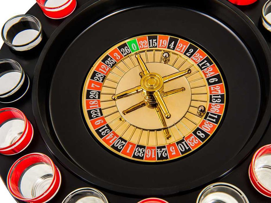 Alkoholowa gra ruletka imprezowa+kieliszki 16szt