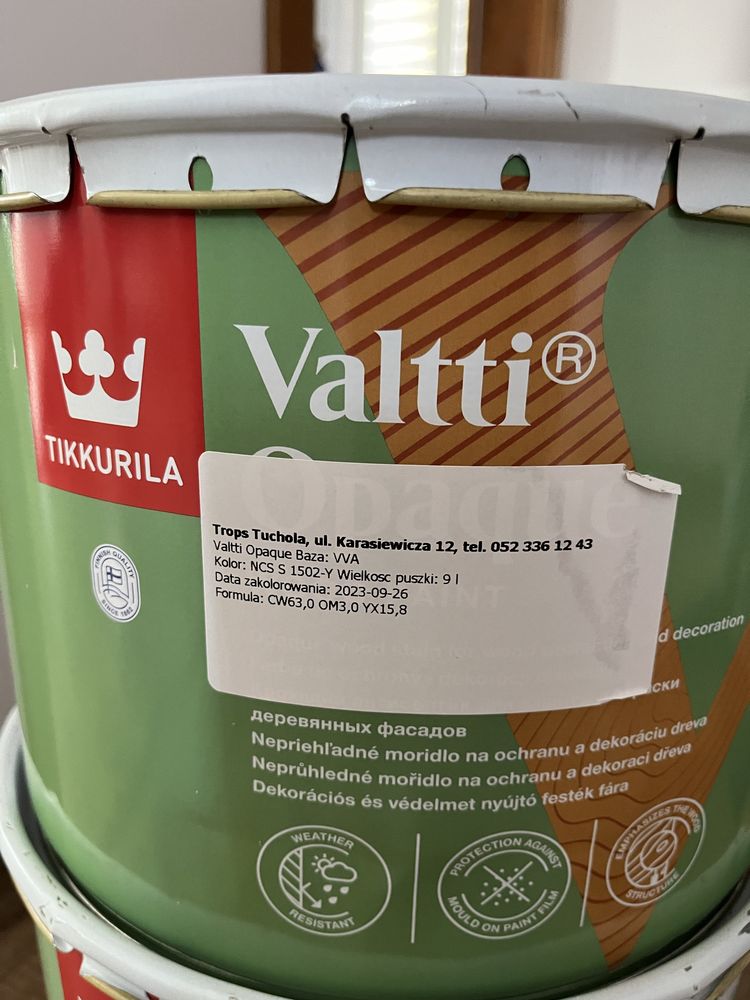 Farba Tikkurila Valtti Opaque 3 x 9 litrow