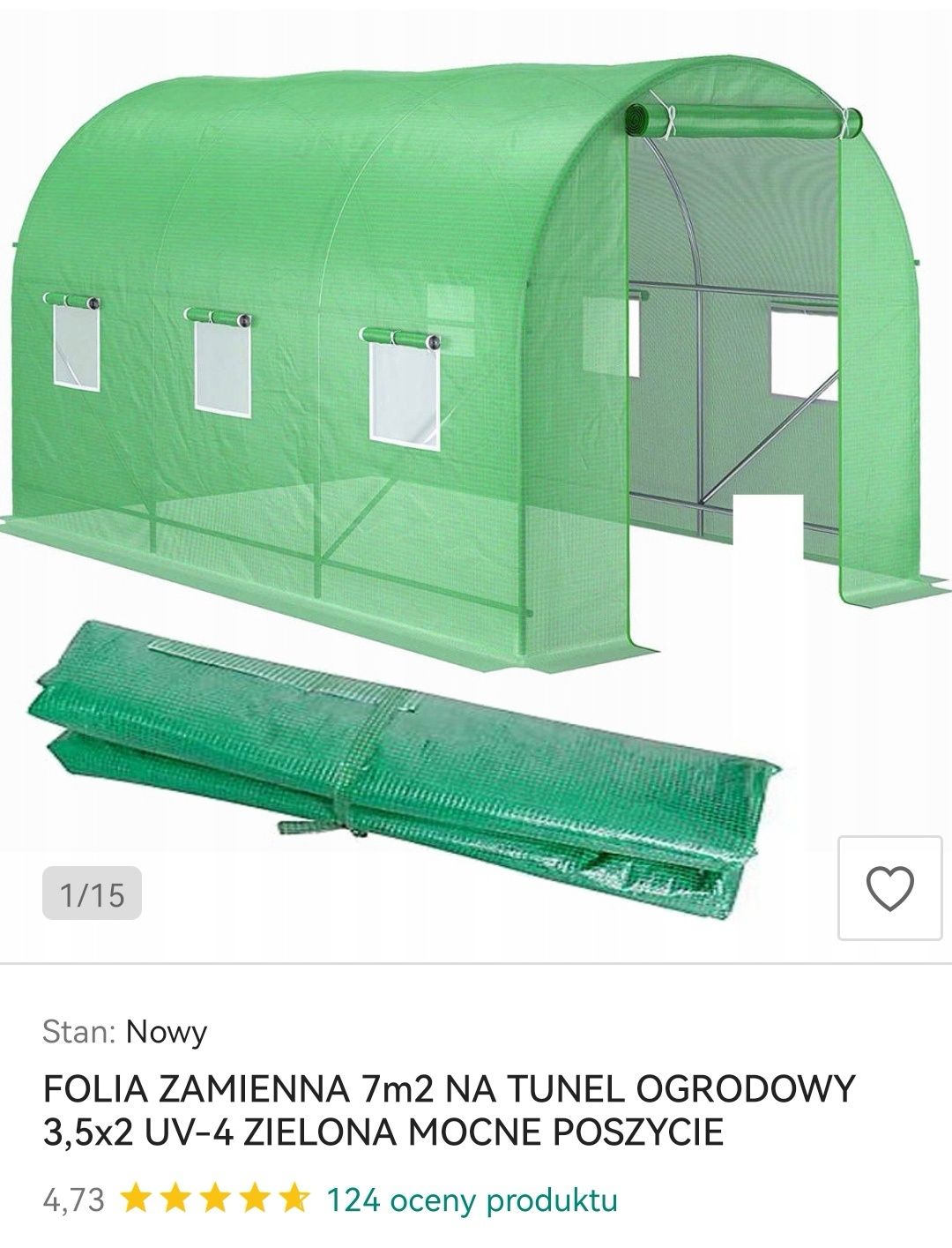 Folia na tunel ogrodowy folia  3,5x2m 7m2