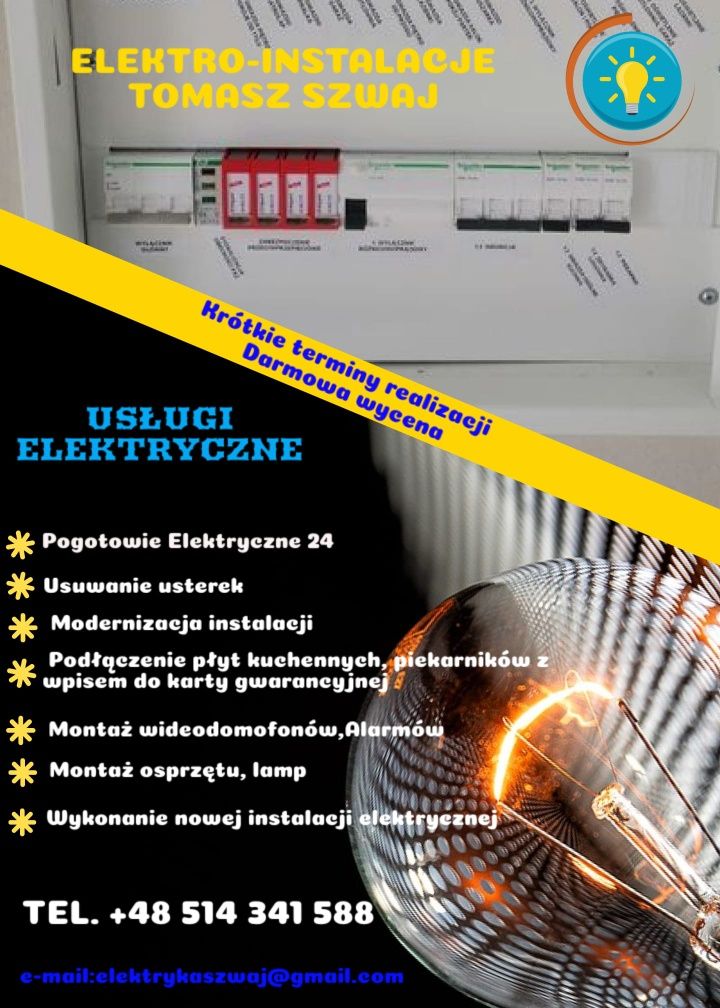 Elektryk, Awarie, Podłączenie indukcji, Instalacja elektryczna,