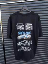 Czarna koszulka z nadrukiem Nissan GTR Skyline (L) graphic tee
