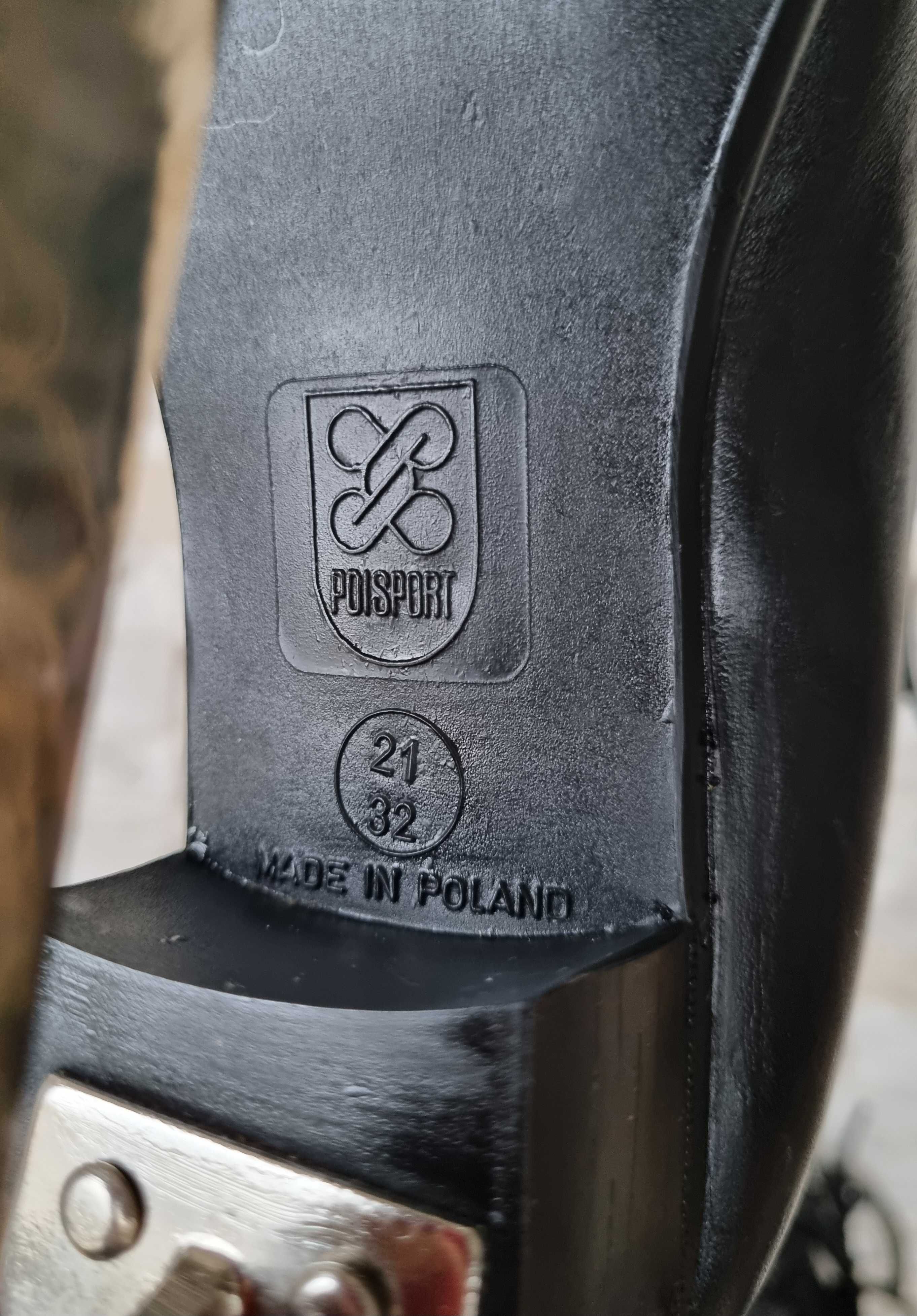 Łyżwy Figurowe Młodzież Klasyczne Czarne Skóra Polsport Piruet 32 21,5