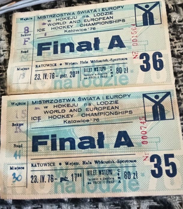 Bilety hokejowe PRL- mistrzostwa świata Katowice  76