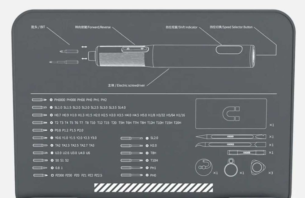 Електрична викрутка з насадками ATuMan Duka E3 95 в 1
