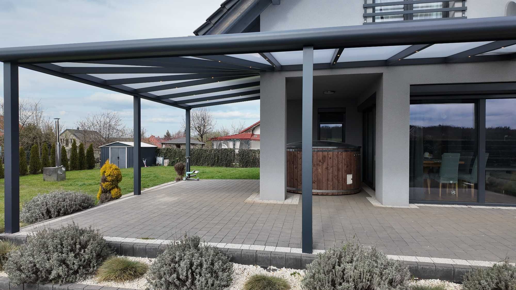 Veranda pergola zadaszenie tarasu poliwęglan komorowy lity szyba