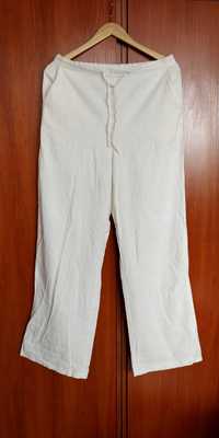 Lniane spodnie XL z gumą w pasie