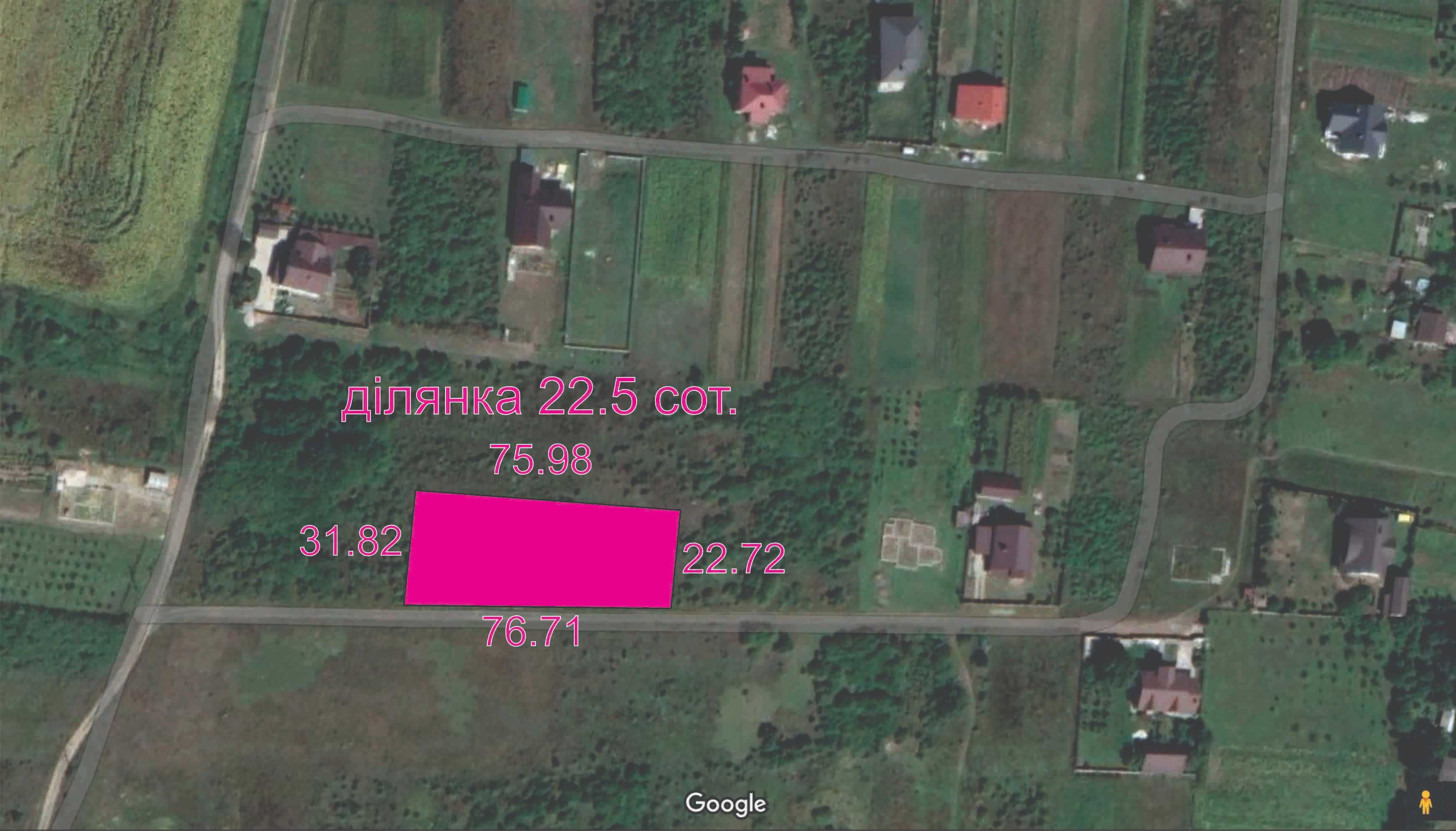 Земельна ділянка під забудову 22.5 сотих в с. Клузів