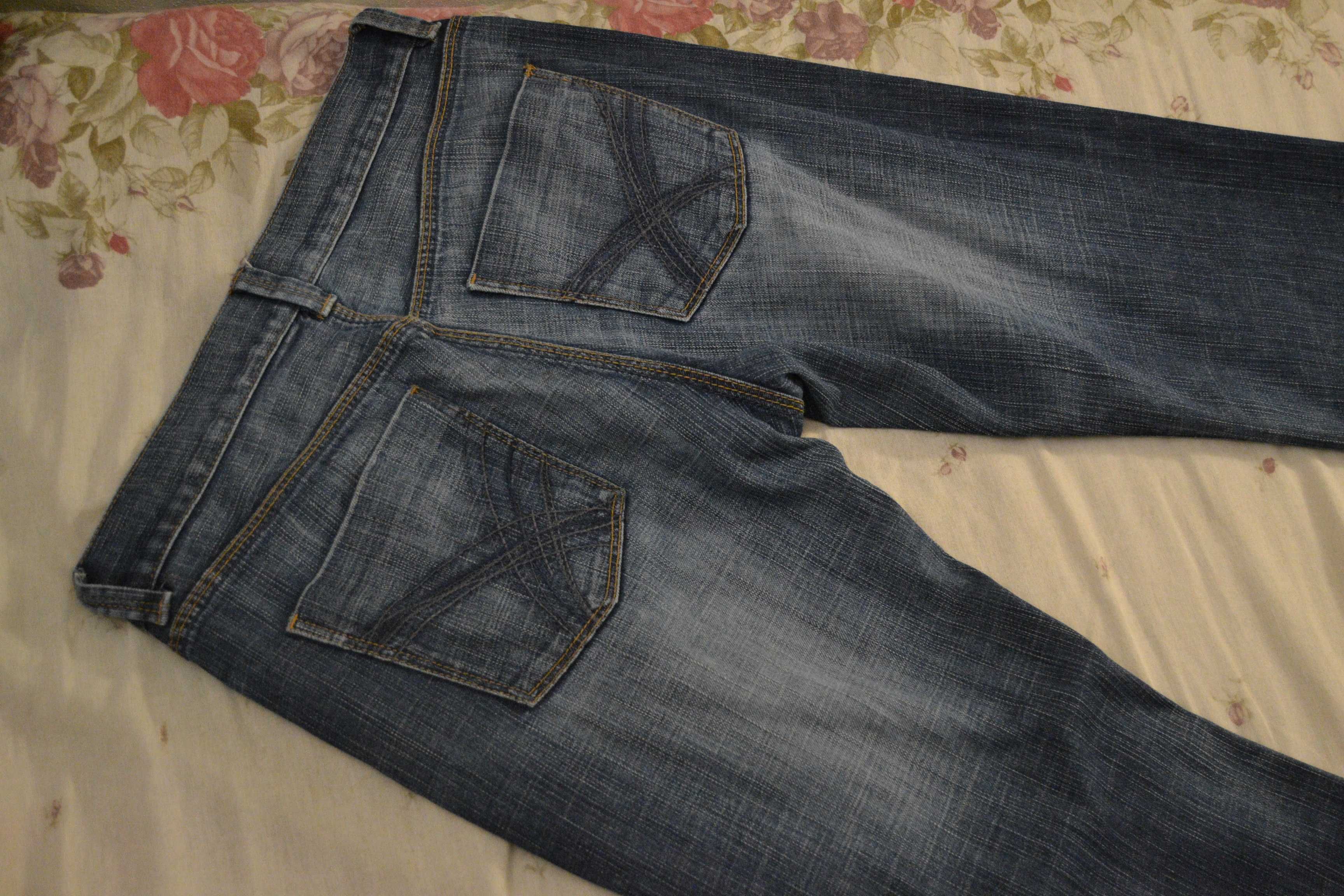 Rozszerzane jeansy Fcuk Jeans 12 40 granatowe dzwony vintage