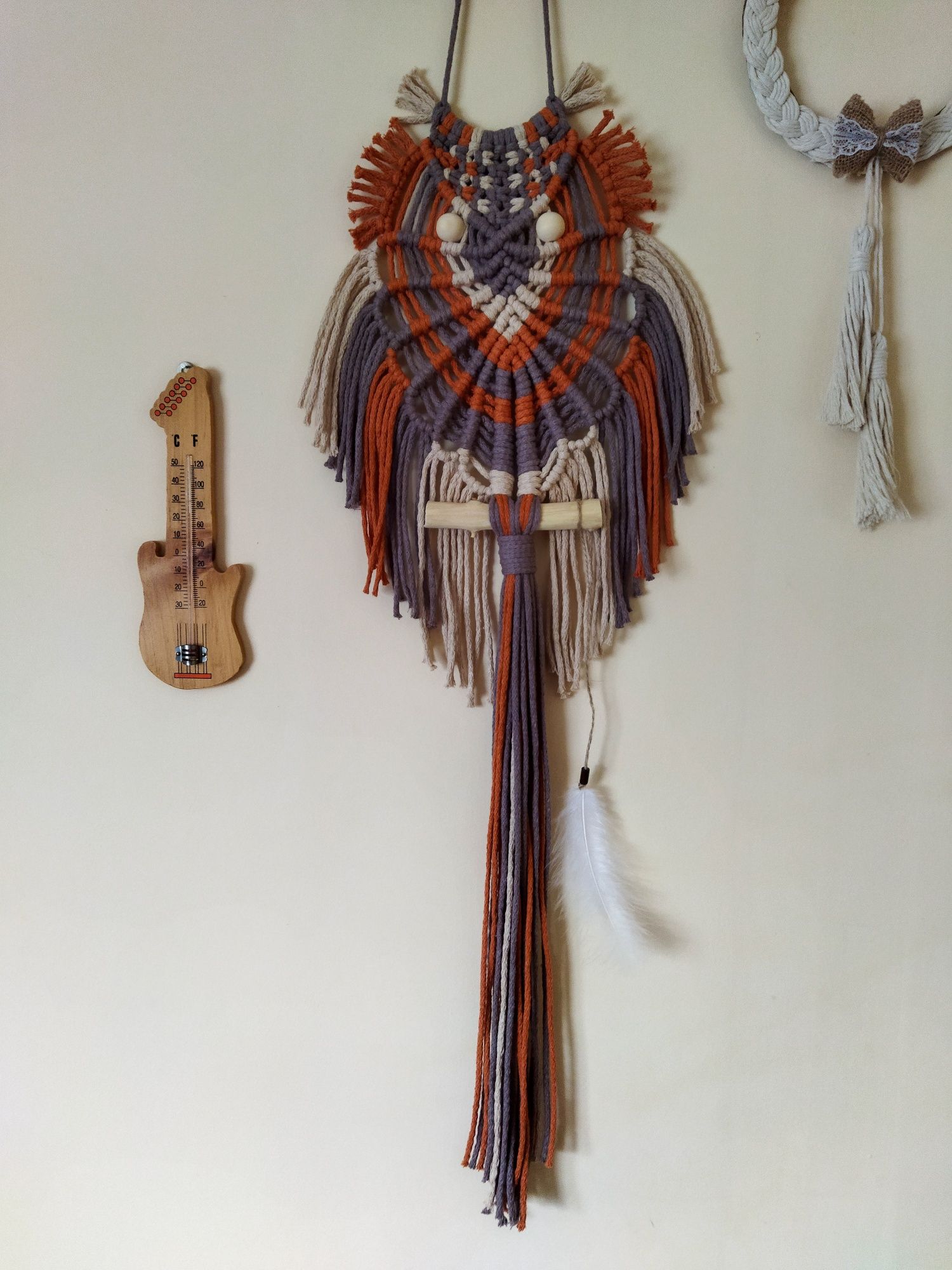 SOWA z makramy XL Boho rękodzieło