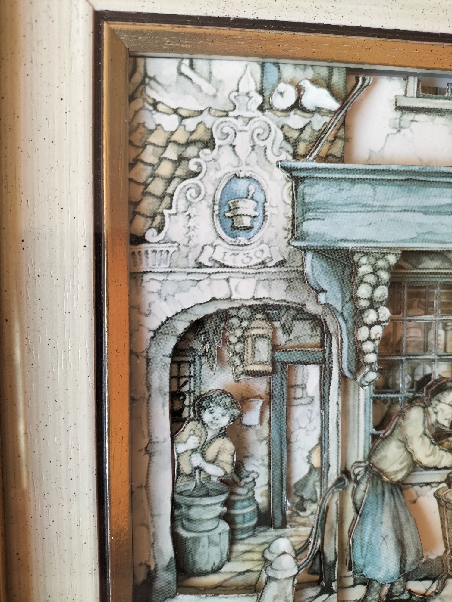 Vintage obraz za szkłem 3D Anton Pieck Apteka